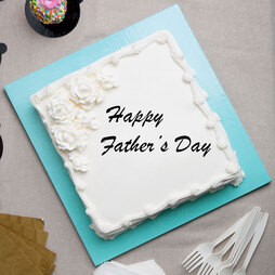 Fathers Day Square Vanilla Cake