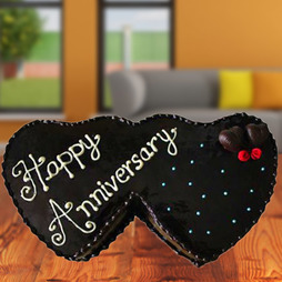 Double Heart Anniversary Cake