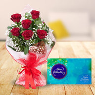 Red Roses with Cadbury Celebration