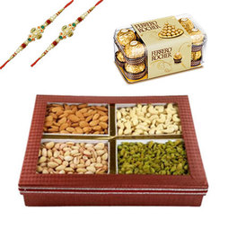 Rakhi with Mix Dry Fruits and Chocolates